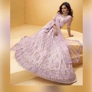 Lavender & Silver 3piece Lehenga Choli Set
